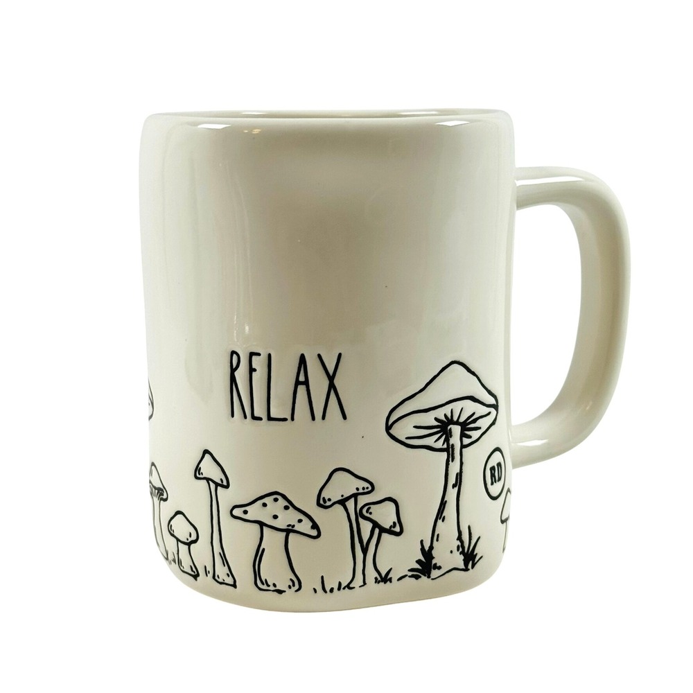 Rae Dunn Relax Mug Artisan Collection Mushroom Decor Coffee Tea Cup